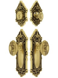 Grandeur "Grande Victorian" Entrance Door Set With Decorative Oval Knobs